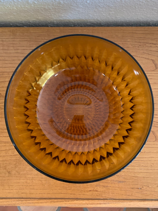 Indiana Glass Amber Diamond Point Large Bowl