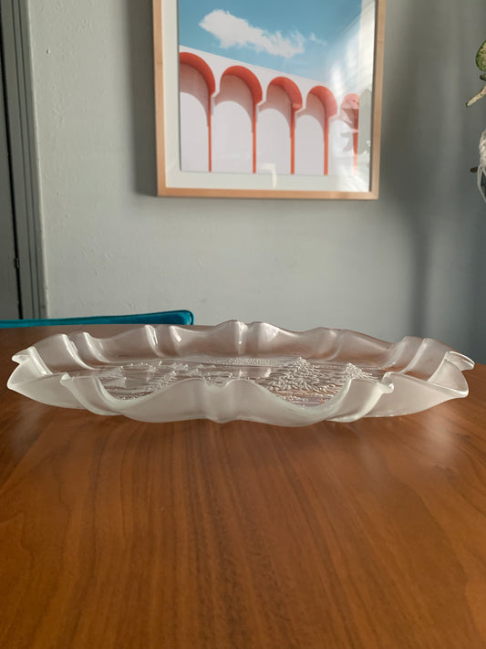 Mikasa Holiday Scene Ruffle Edge Tray