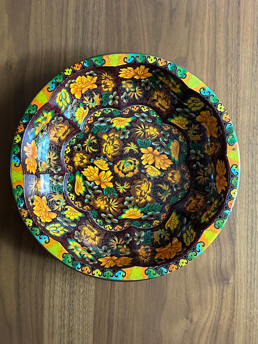 Daher Fall Floral Print Metal Bowl