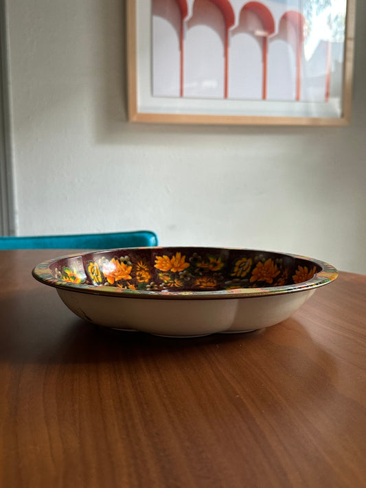 Daher Fall Floral Print Metal Bowl