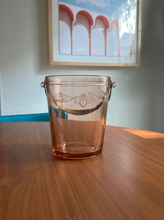 Pink Depression Glass Ice Bucket