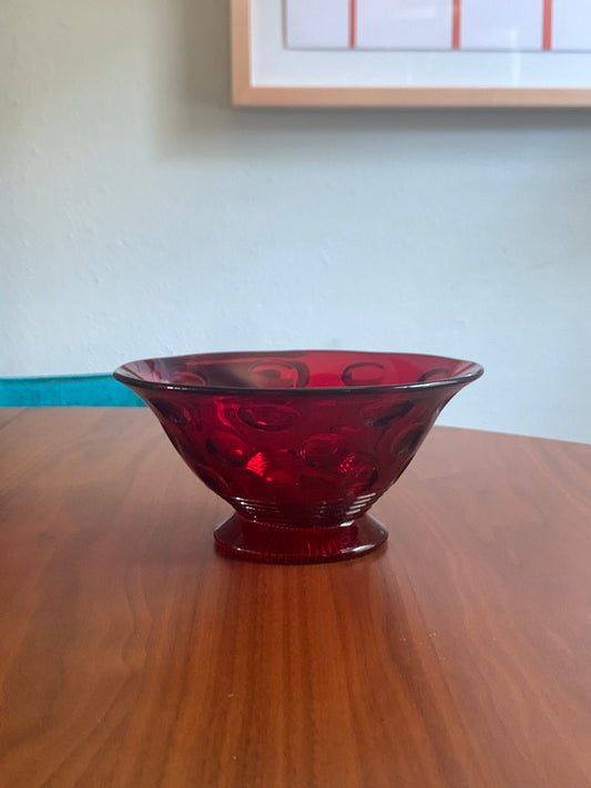 Imperial Glass Ruby Red Bowl on Pedestal